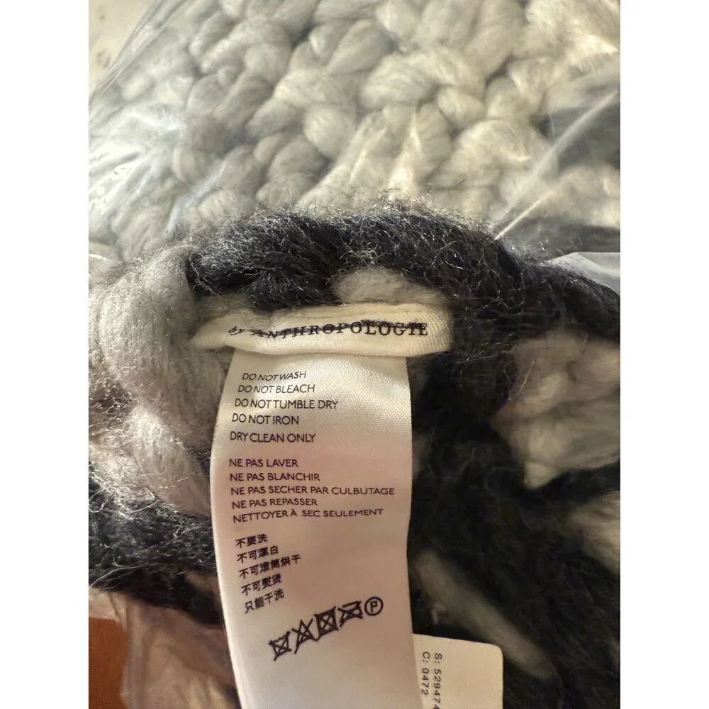 Anthropologie Chunky Knit Throw Blanket Gret NWT $128 60